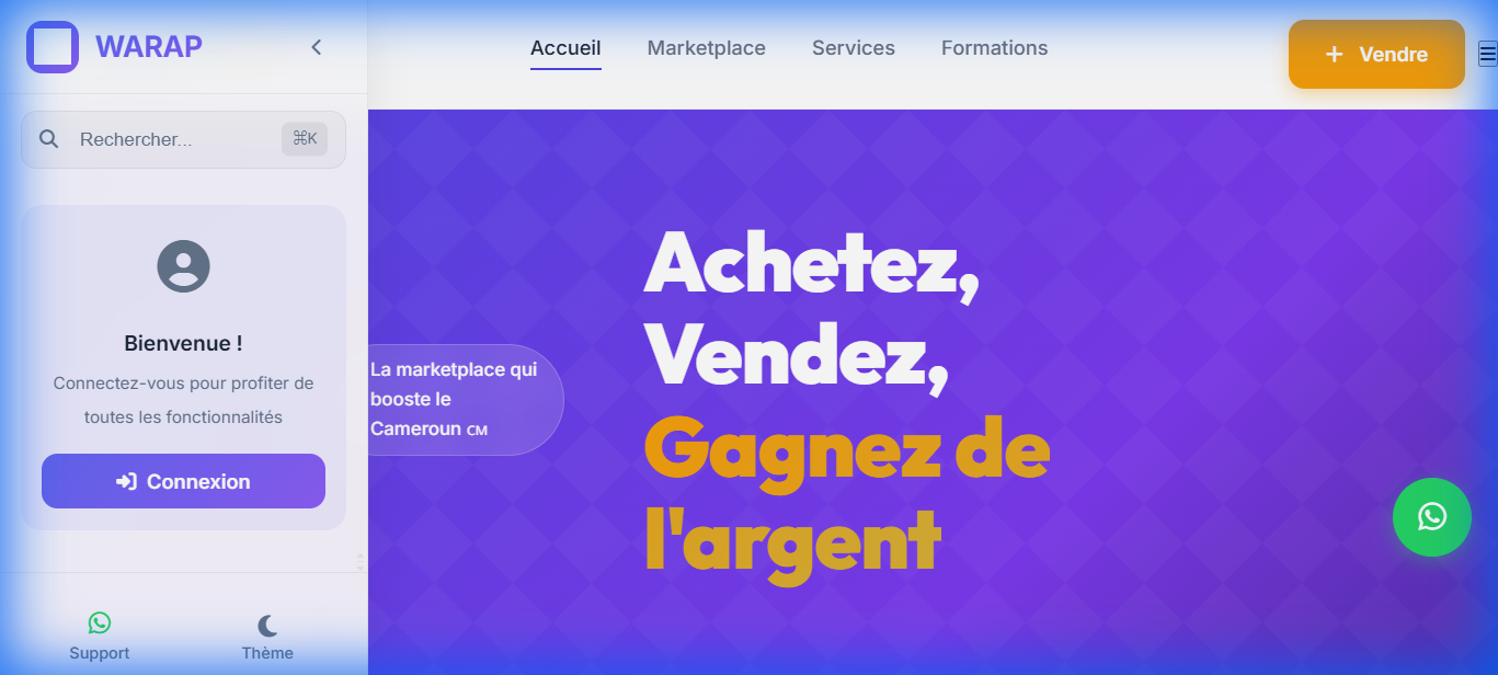 Page d'accueil WARAP